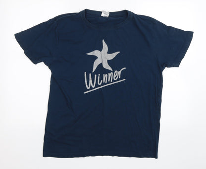 Monroy Sports Womens Blue   Basic T-Shirt Size XL  - Winner