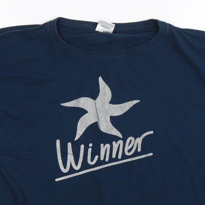 Monroy Sports Womens Blue   Basic T-Shirt Size XL  - Winner