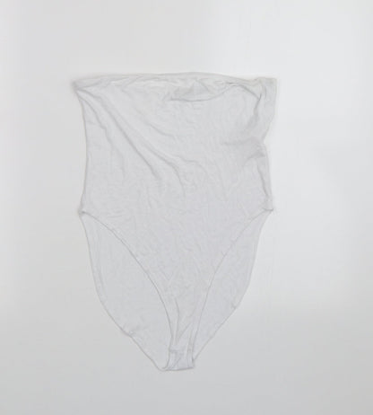 Boohoo Womens White   Bodysuit One-Piece Size 10