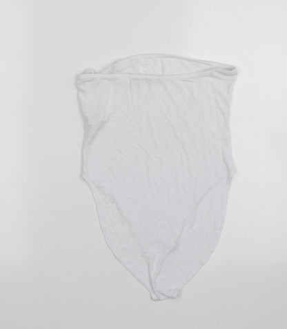 Boohoo Womens White   Bodysuit One-Piece Size 10