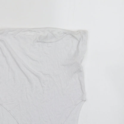 Boohoo Womens White   Bodysuit One-Piece Size 10