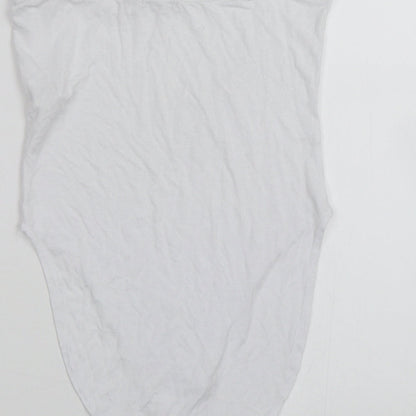 Boohoo Womens White   Bodysuit One-Piece Size 10
