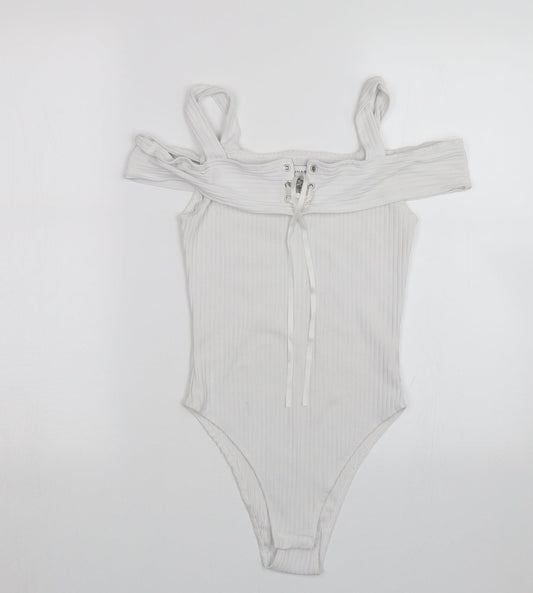 Primark Womens White   Bodysuit One-Piece Size 8
