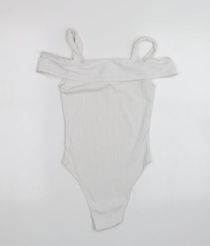 Primark Womens White   Bodysuit One-Piece Size 8