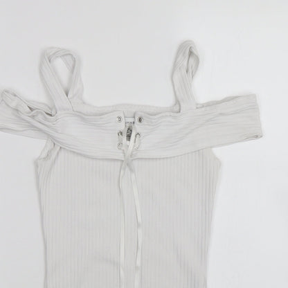 Primark Womens White   Bodysuit One-Piece Size 8