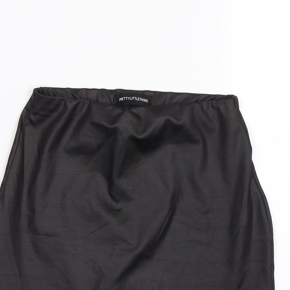 PRETTYLITTLETHING Womens Black   Mini Skirt Size 4