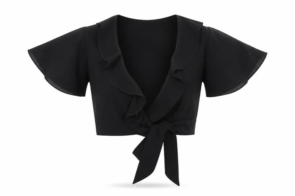 Womens UK Size 4 PRETTYLITTLETHING Black Basic Blouse