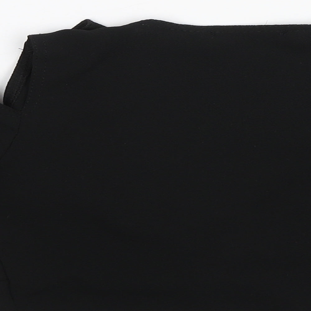 Womens UK Size 4 PRETTYLITTLETHING Black Basic Blouse