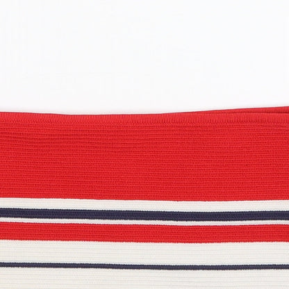 La Hearts Womens Red Striped  Cropped Blouse Size XS