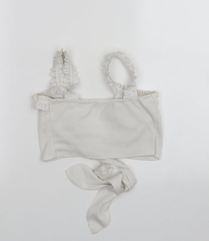 Womens UK Size 4 PRETTYLITTLETHING White Basic Blouse