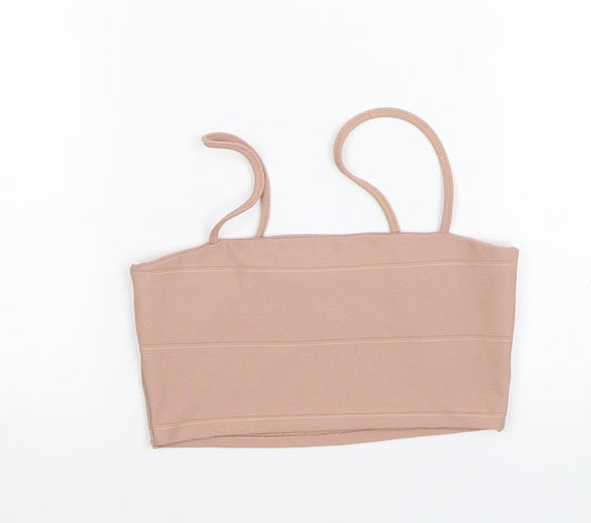 Womens UK Size 4 Missguided Pink Cropped Tank