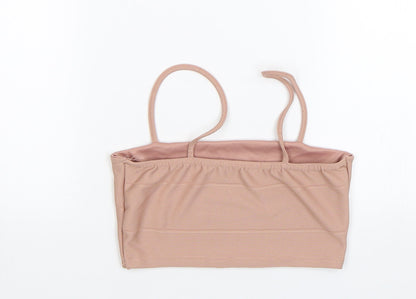 Womens UK Size 4 Missguided Pink Cropped Tank