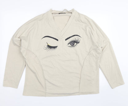 Sheilay Womens Beige   Pullover Jumper Size M