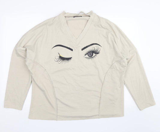 Sheilay Womens Beige   Pullover Jumper Size M