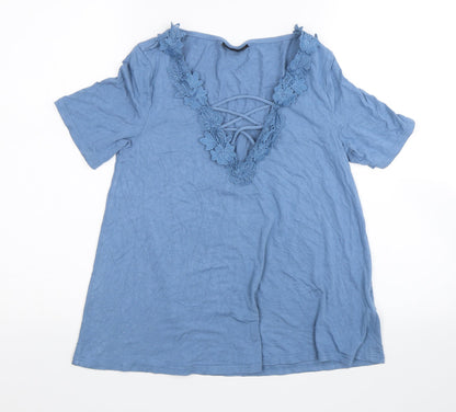 Womens UK Size 8 Topshop Blue Basic Blouse