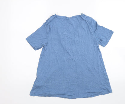 Womens UK Size 8 Topshop Blue Basic Blouse