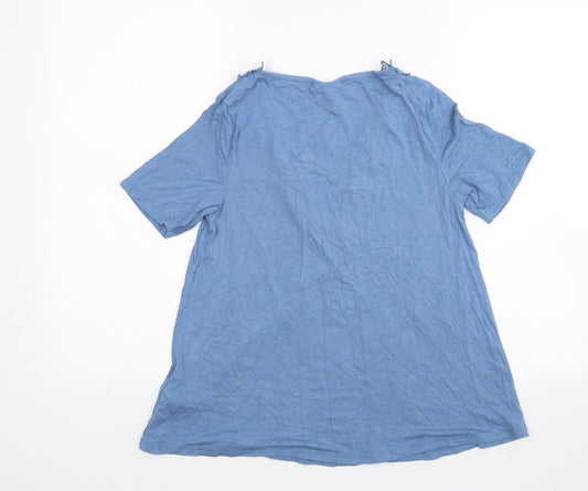 Womens UK Size 8 Topshop Blue Basic Blouse