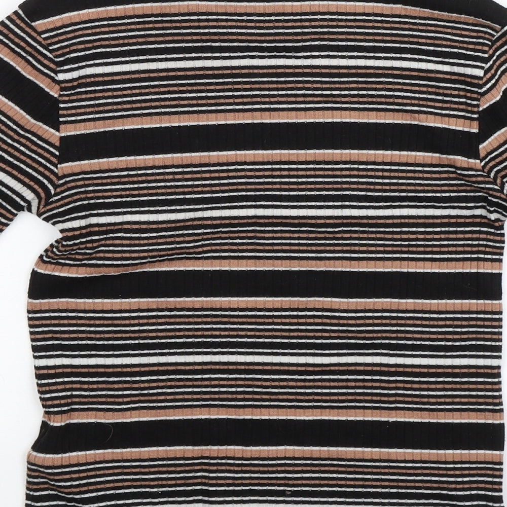Womens UK Size 8 Topshop Black Basic Blouse