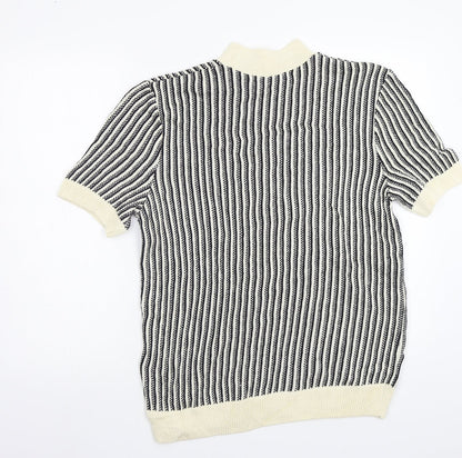Euro Rose Womens White Geometric  Pullover Jumper Size L