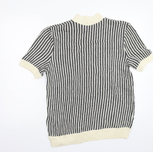 Euro Rose Womens White Geometric  Pullover Jumper Size L