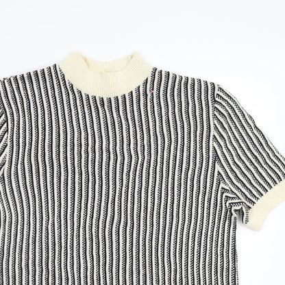 Euro Rose Womens White Geometric  Pullover Jumper Size L