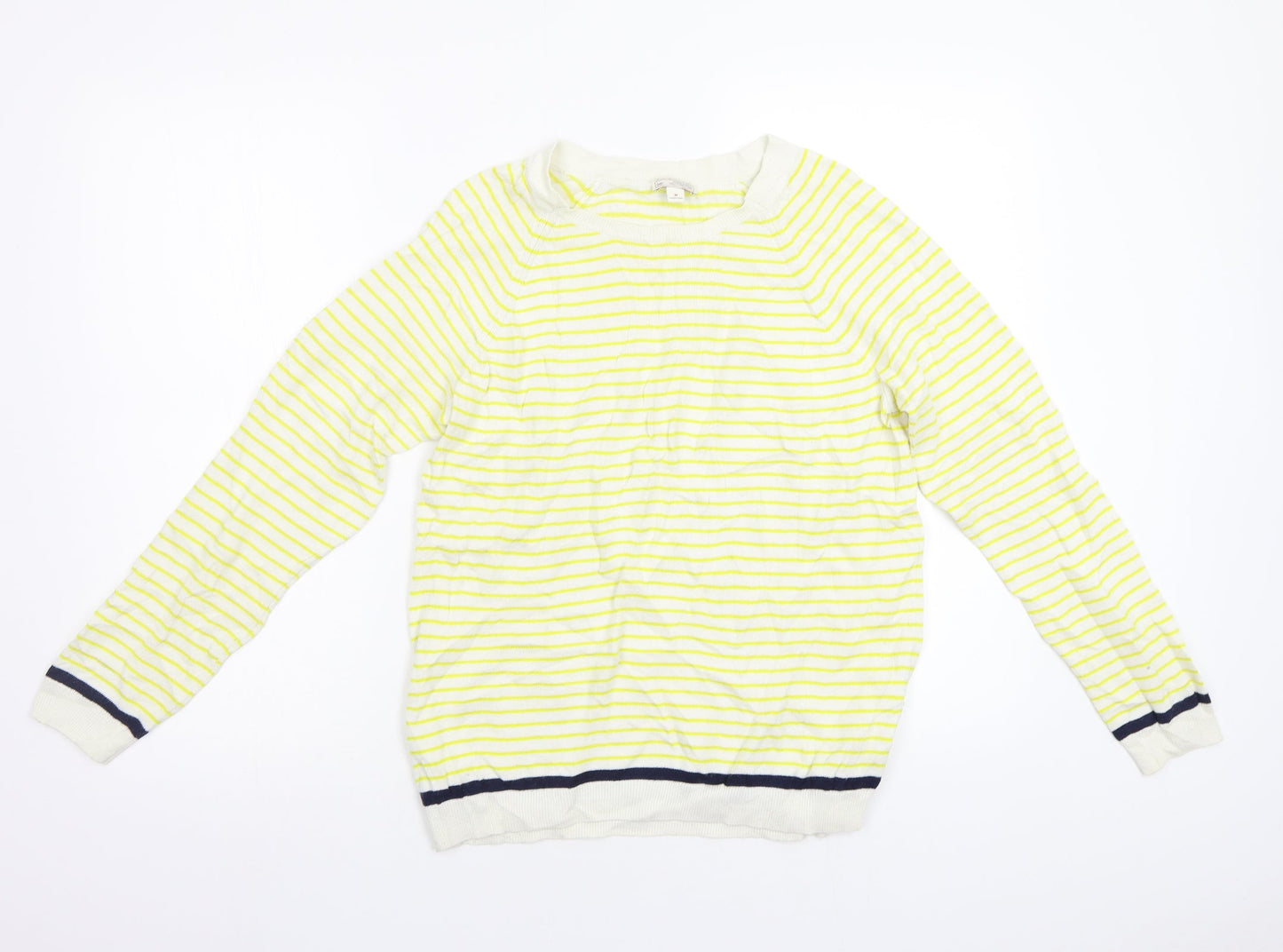 Gap Womens Yellow Striped  Pullover Jumper Size M
