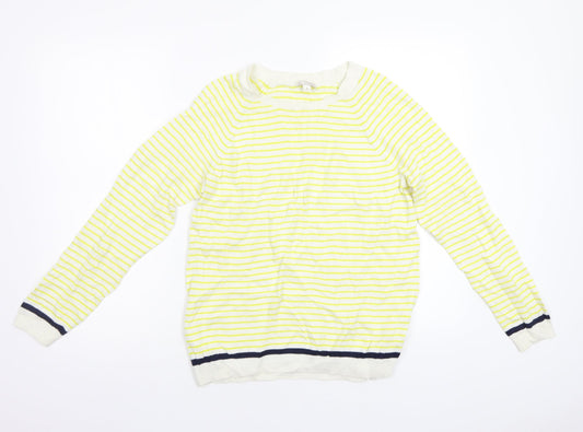 Gap Womens Yellow Striped  Pullover Jumper Size M