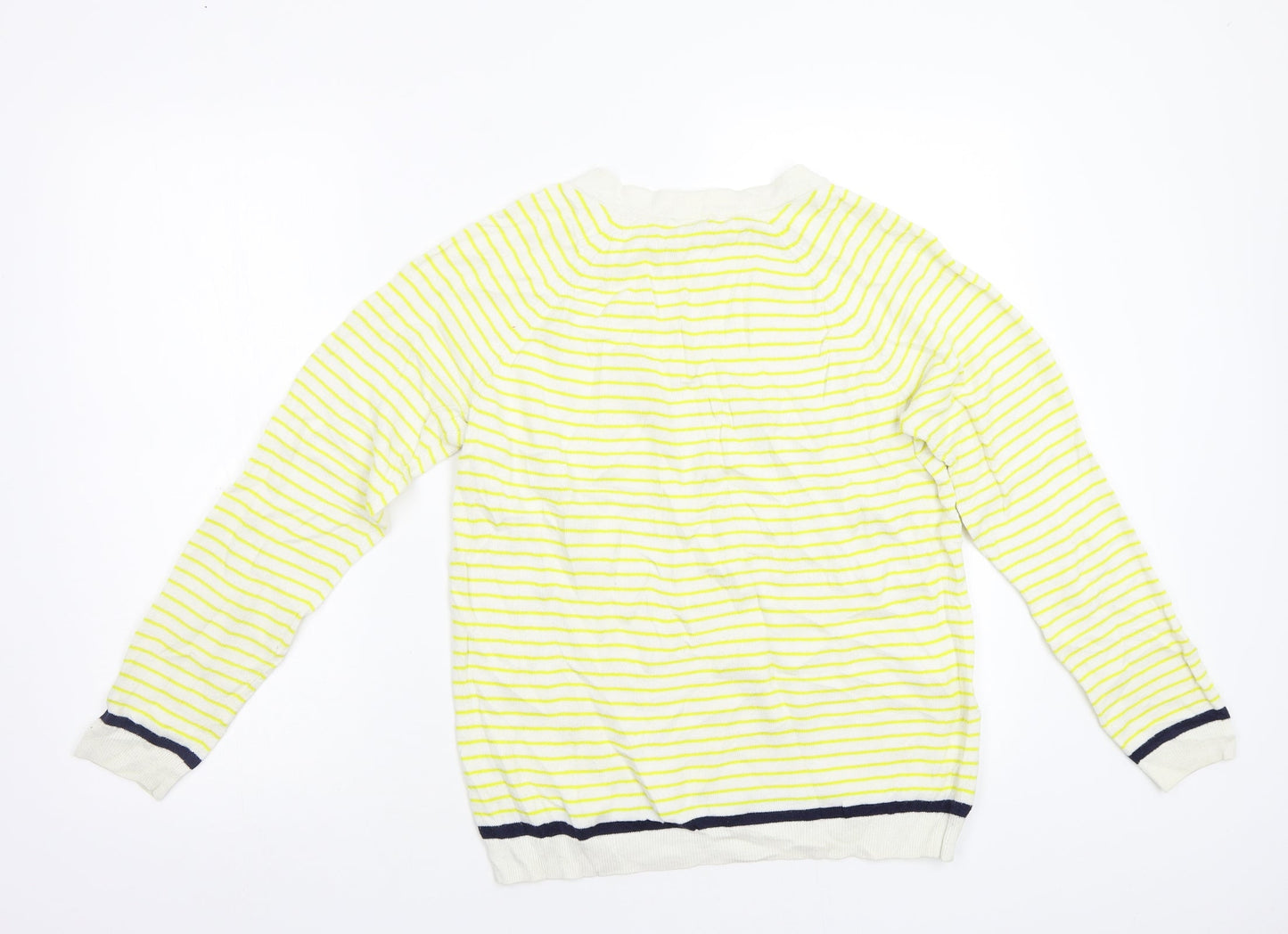 Gap Womens Yellow Striped  Pullover Jumper Size M