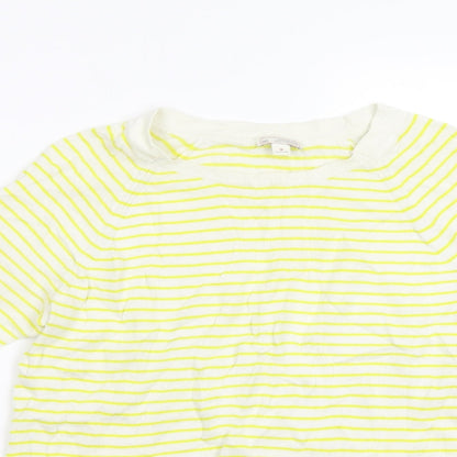 Gap Womens Yellow Striped  Pullover Jumper Size M