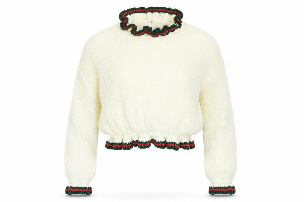 Paris Womens White Striped  Pullover Jumper Size S