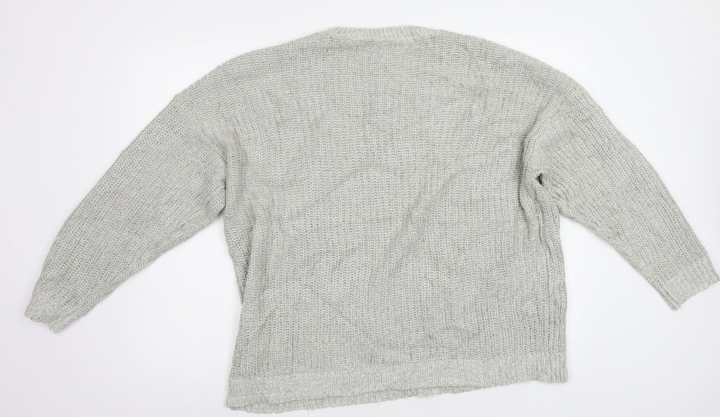 Womens UK Size L New Look Grey Pullover Jumper