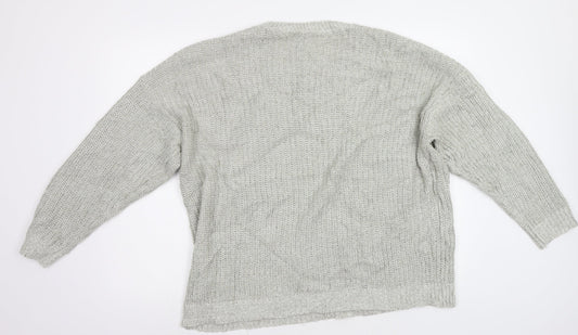 Womens UK Size L New Look Grey Pullover Jumper