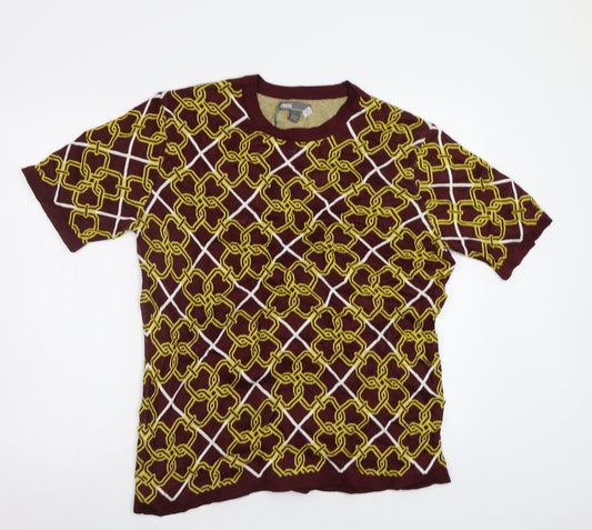 ASOS Womens Brown Geometric  Pullover Jumper Size M