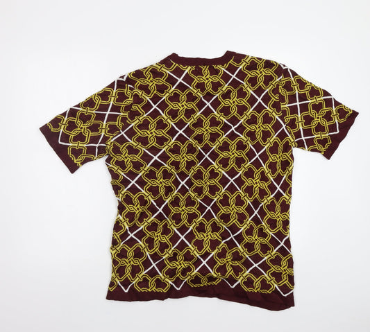 ASOS Womens Brown Geometric  Pullover Jumper Size M