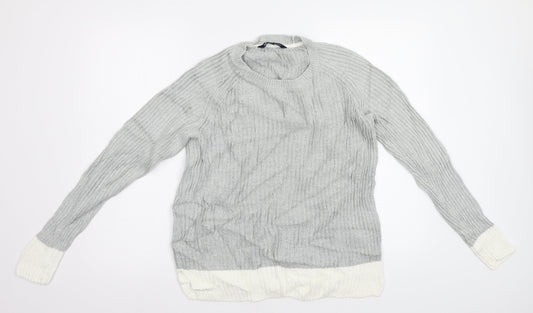Crew Clothing Womens Grey Striped  Pullover Jumper Size 12
