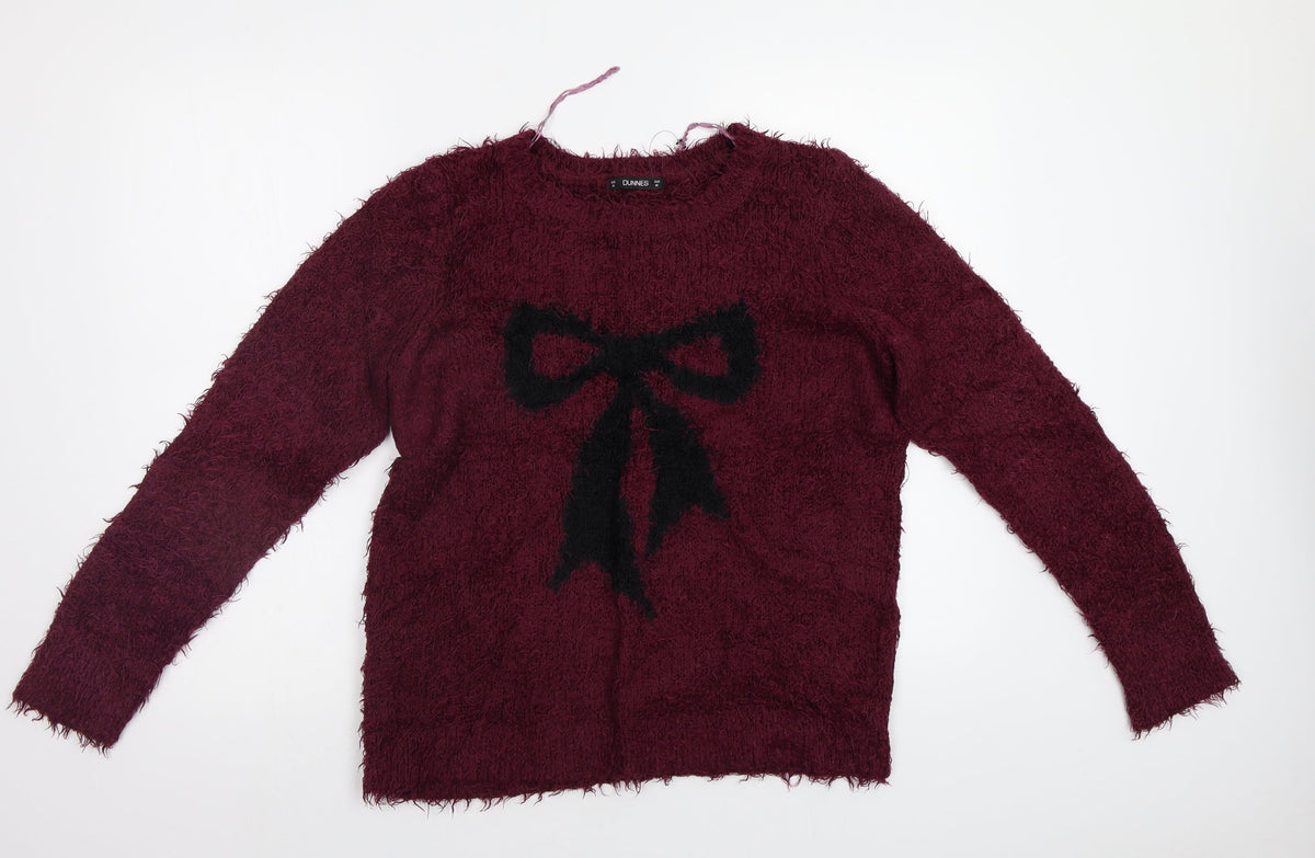 Womens UK Size M Dunnes Red Pullover Jumper