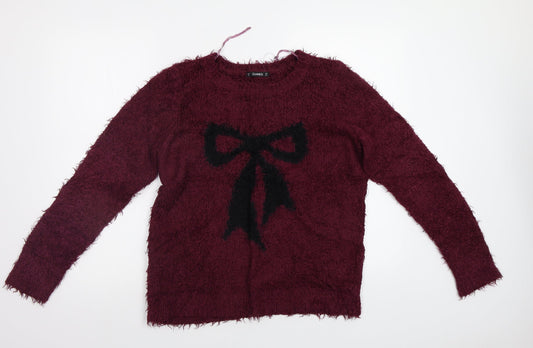 Womens UK Size M Dunnes Red Pullover Jumper