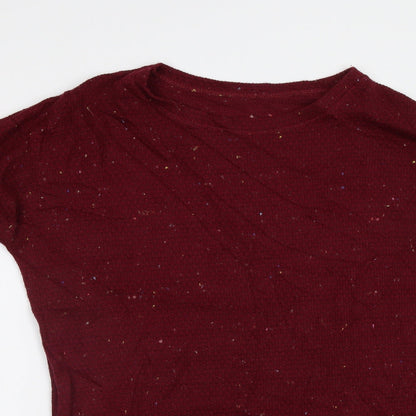 Womens UK Size L Preworn Red Pullover Jumper