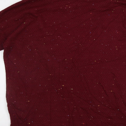 Womens UK Size L Preworn Red Pullover Jumper