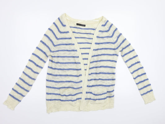 Primark Womens Blue Striped  Cardigan Jumper