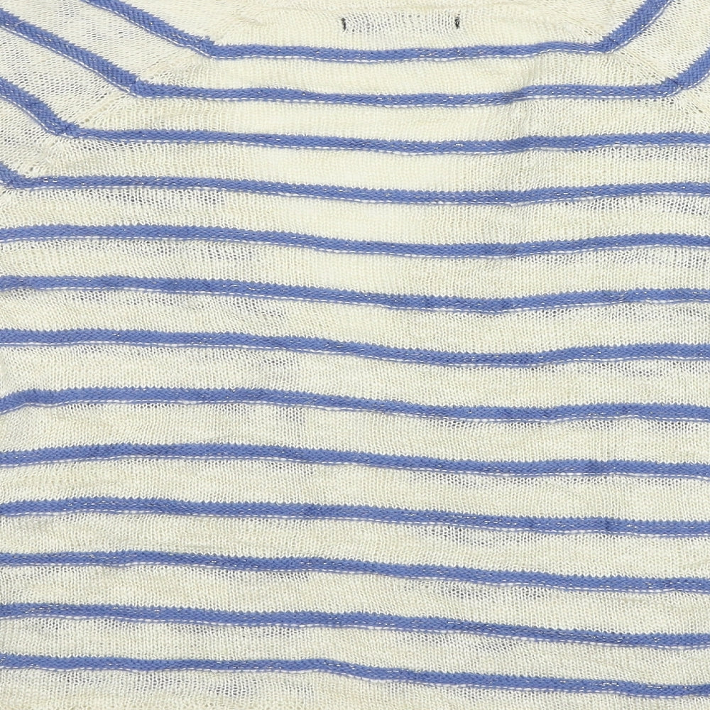 Primark Womens Blue Striped  Cardigan Jumper