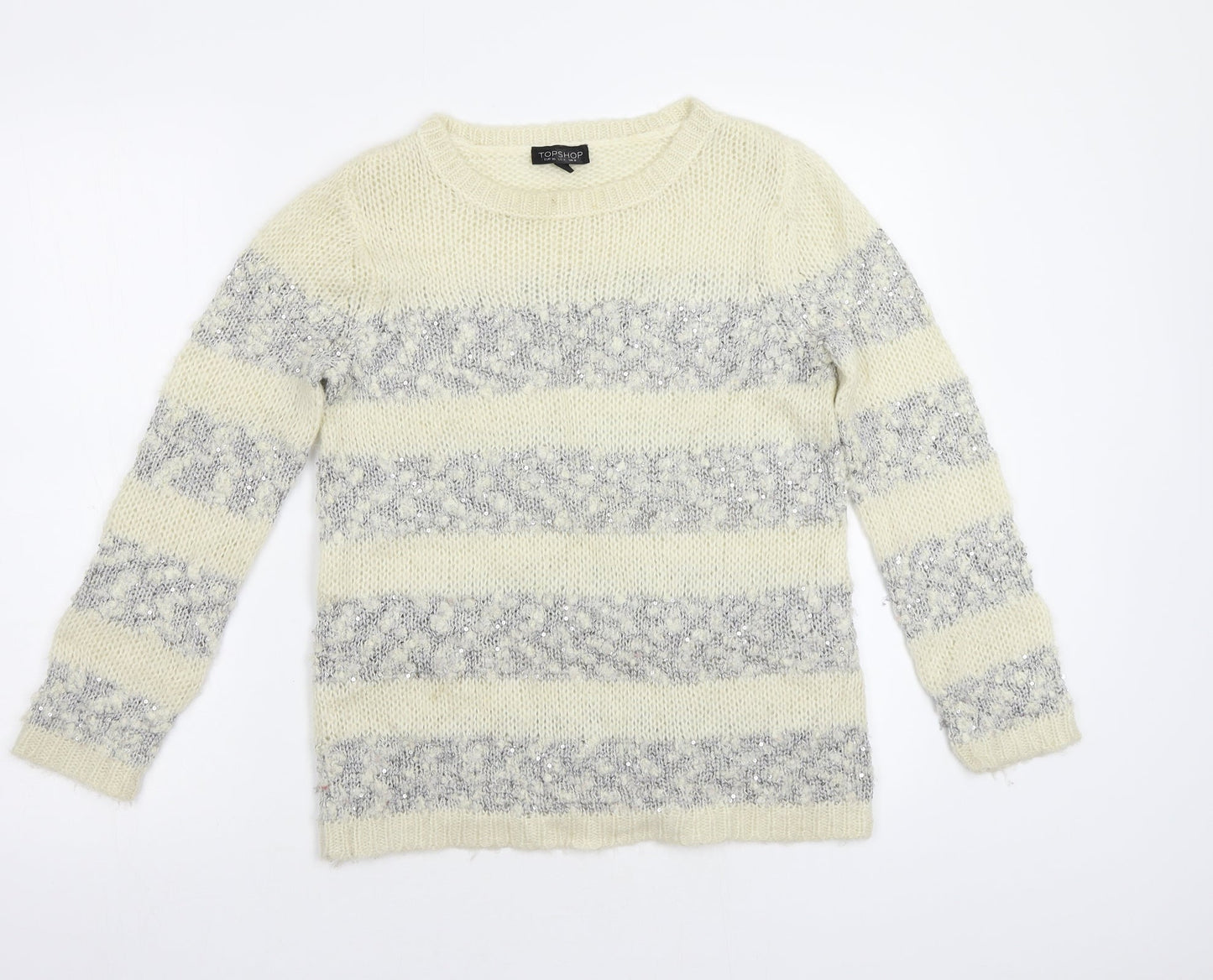 Womens UK Size 8 Topshop Beige Pullover Jumper