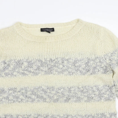 Womens UK Size 8 Topshop Beige Pullover Jumper