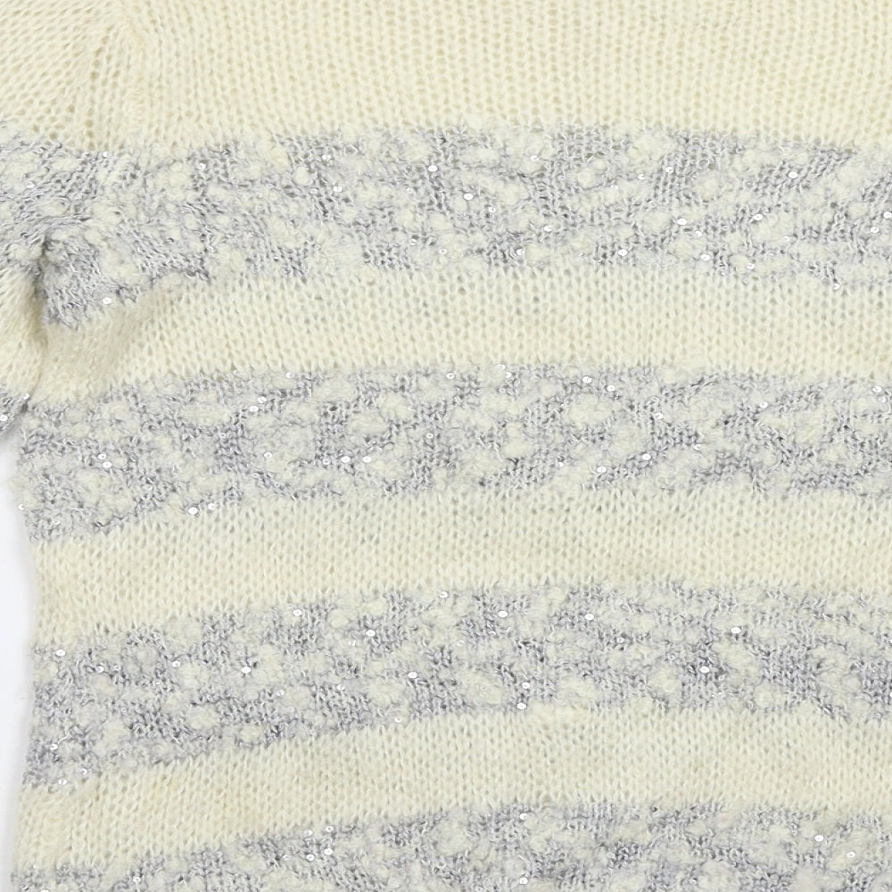 Womens UK Size 8 Topshop Beige Pullover Jumper
