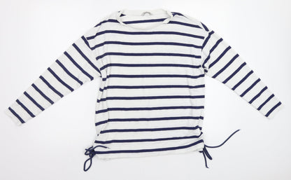 TU Womens White Striped  Pullover Jumper Size 12