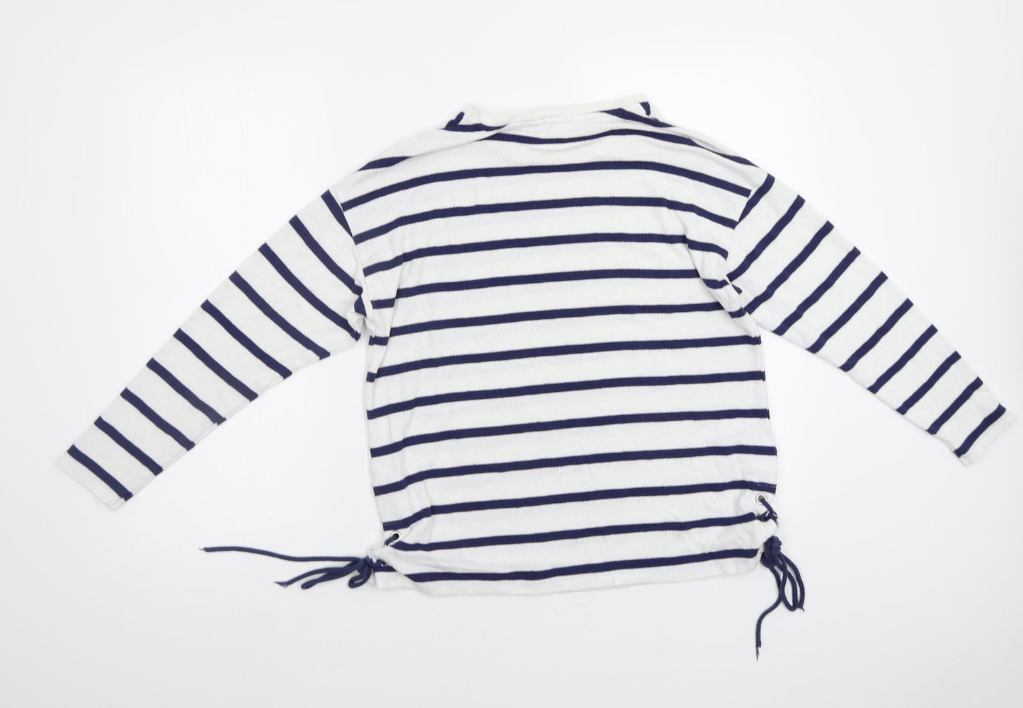 TU Womens White Striped  Pullover Jumper Size 12