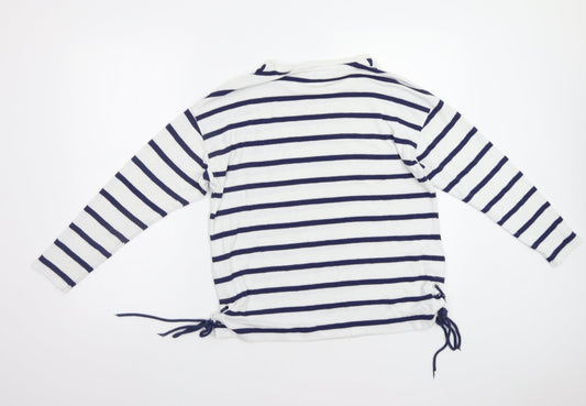 TU Womens White Striped  Pullover Jumper Size 12