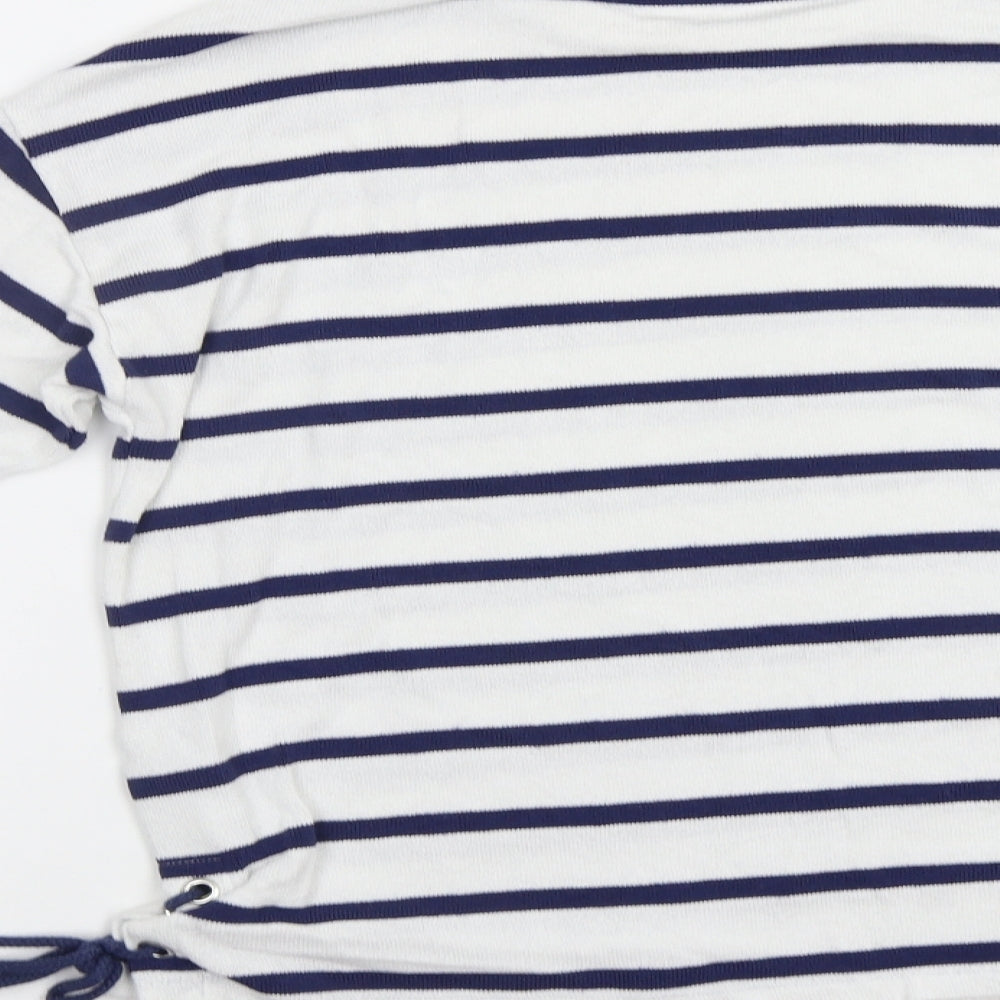 TU Womens White Striped  Pullover Jumper Size 12