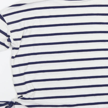 TU Womens White Striped  Pullover Jumper Size 12