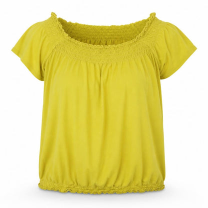 Womens UK Size 12 Papaya Yellow Basic Blouse